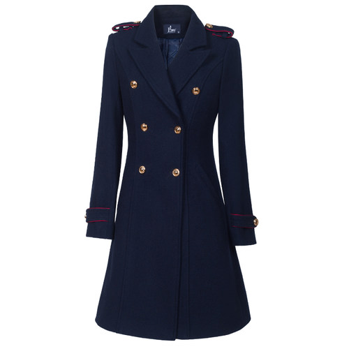 中长款呢子大衣冬季女职业装工作服韩版毛呢外套加厚修身妮子大衣