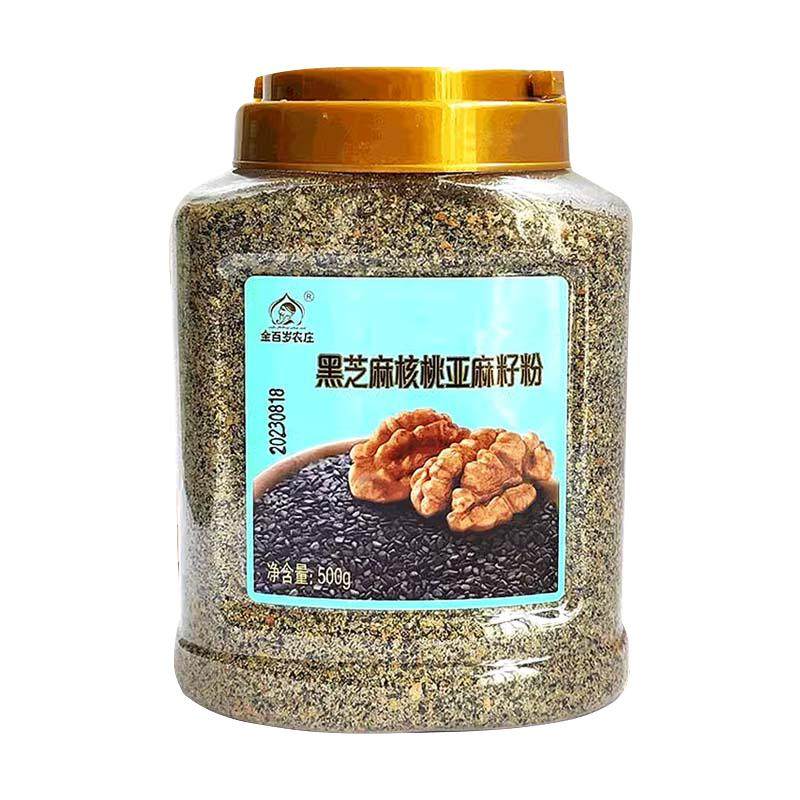 金百岁农庄纯黑芝麻核桃粉亚麻籽芝麻粉