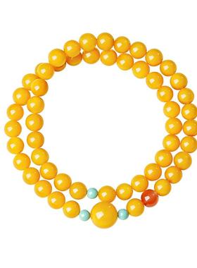 宫里上新天然鸡油黄蜜蜡手串