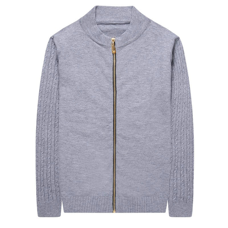 针织开衫男青年春秋韩版拉链毛衣外搭线衫修身薄款帅气男上衣外套