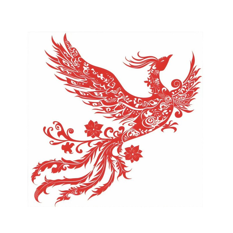 红色凤凰墙贴客厅走廊卧室防水贴纸家居装饰贴画可遮瑕可移除贴画