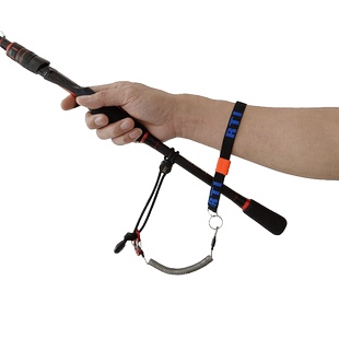 RTI手腕带失手绳脱竿绳筏竿扣魔术贴鱼竿绑带束竿带失手绳挂钩扣