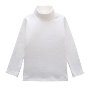 儿童高领打底衫秋冬纯棉白色女大童打底衣男童内搭上衣女童秋衣