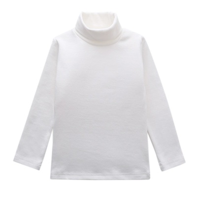 儿童秋冬纯棉白色内搭打底衫高领