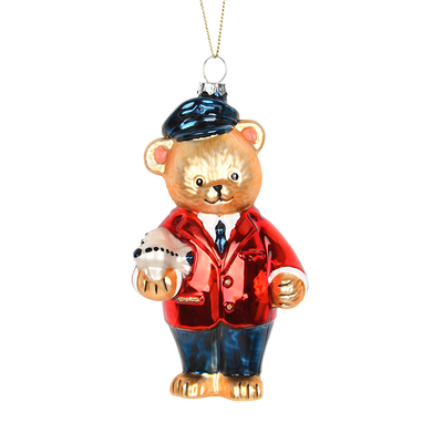 圣诞节装饰用品玻璃彩绘泰迪熊