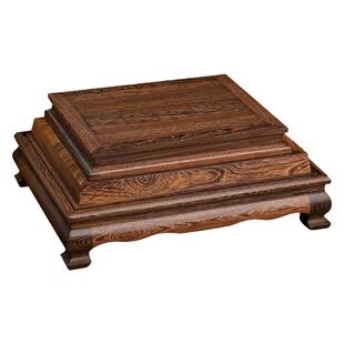 戴玉堂《观音佛像酸枝木底座》神像摆件工艺收藏品实木垫高底托台