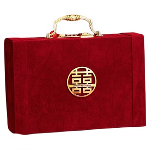 订婚彩礼现金礼盒高档钱盒子带密码锁礼金箱结婚聘礼金盒10万20万