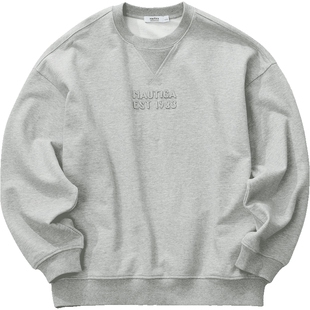 【蔡徐坤同款】nautica 白帆中性立体logo重磅贴布绣圆领卫衣