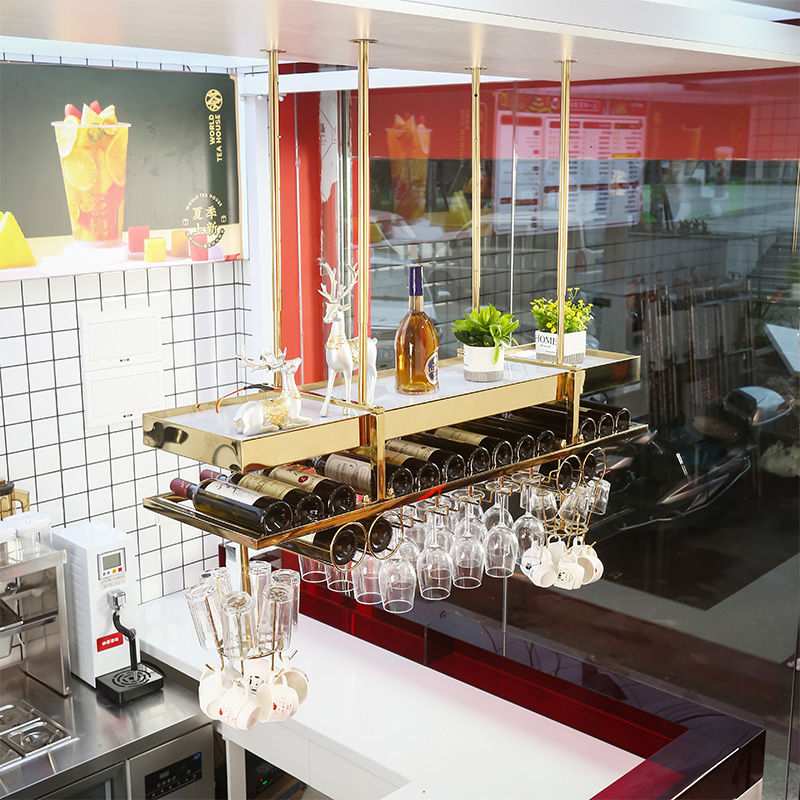 吧台吊架酒杯架悬挂轻奢不锈钢酒杯架子置物架高脚杯架高档红酒架