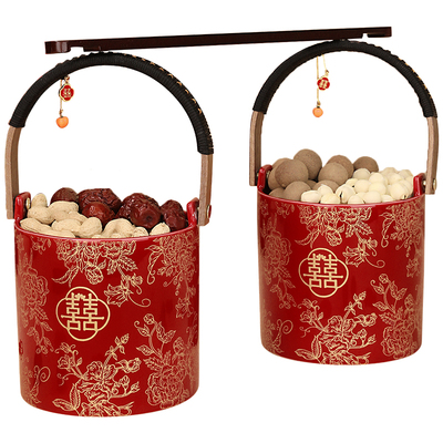 结婚陶瓷子孙桶一对女方陪嫁用品