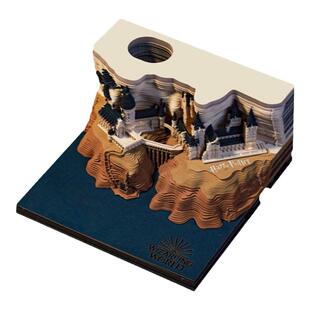 2026年哈利波特城堡3d立体纸雕日历无粘性便签纸带灯可撕便签本