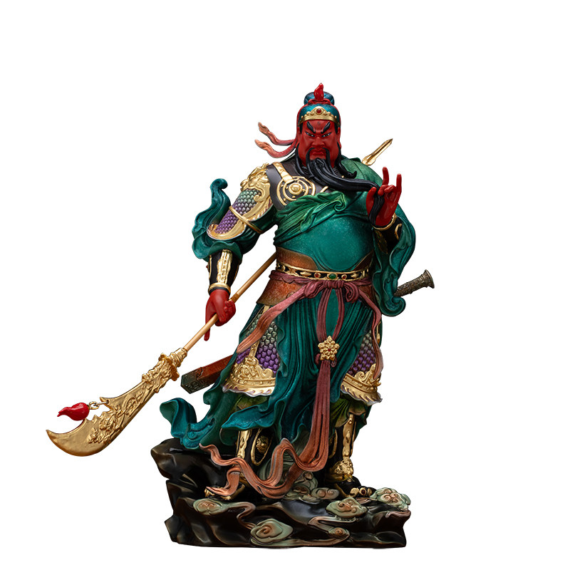 黄铜关公武财神招财摆件