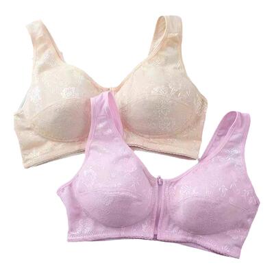 前扣拉链中老年人文胸老人内衣