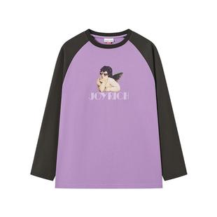 JOYRICH美式街头天使印花宽松休闲插肩长袖T恤25秋新品男女同款