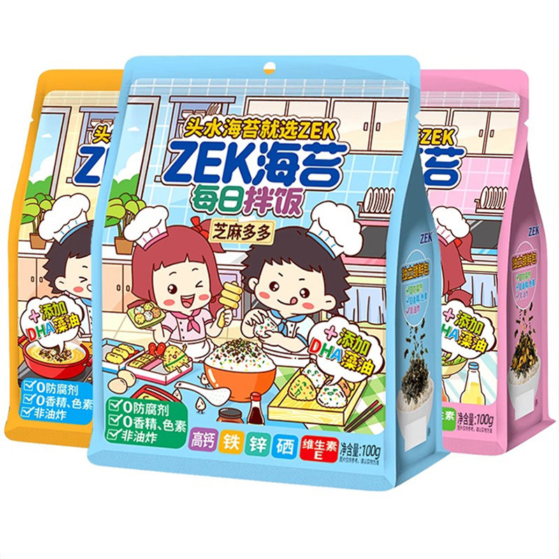 ZEK每日拌饭海苔原味100g/10包芝麻拌饭肉松味紫菜儿童宝宝寿司