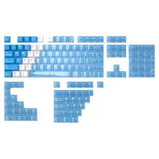 天蓝双拼键帽热升华PBT材质PC原厂高度狼蛛Hero68he磁轴透光键帽