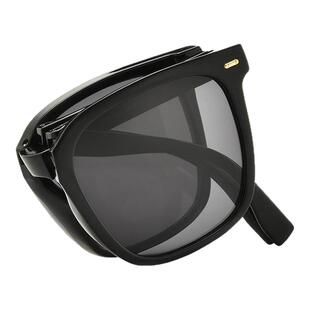 明月京野偏光折叠防晒太阳镜女复古尼龙开车防紫外线墨镜男18266