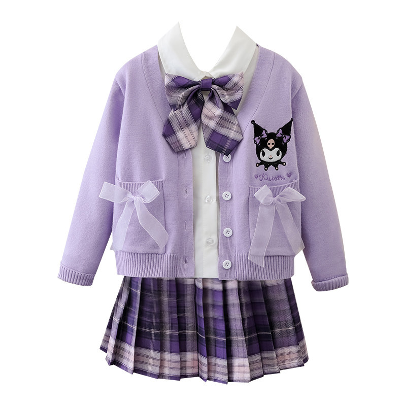 库洛米裙子女童春装连衣裙2026春季新款儿童学院风春秋jk女孩套装