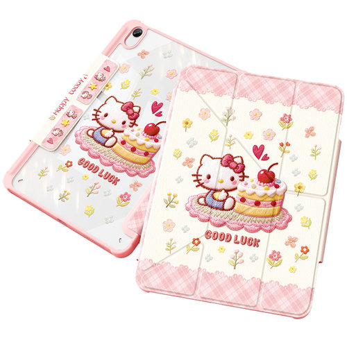 适用ipada16平板保护壳2025新款第11/10代外套air7/6/5/4苹果全包ipadpro11英寸亚克力磁吸搭扣2022蛋糕Kitty