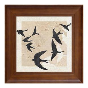 法式中古风卧室床头装饰画飞燕美式复古客厅挂画玄关餐厅壁高级感