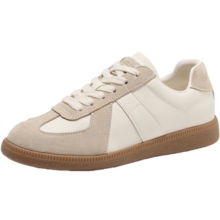 刘雯同款百丽全家福新年红色德训鞋女新款休闲运动板鞋子D4T1DAM5