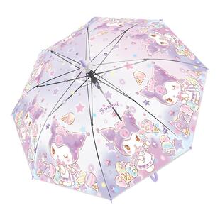 三丽鸥正版女儿童雨伞透明长柄伞卡通可爱加固抗风高颜值上学专用