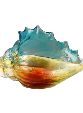 轻奢创意七彩琉璃海螺钥匙收纳摆件客厅玄关酒柜现代简约装饰摆设