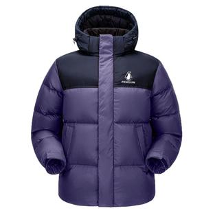 企鹅羽绒服男款2026年户外冬季防寒保暖加厚面包服拼色外套女