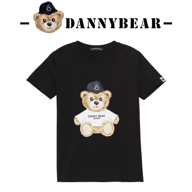 DANNYBEAR时尚休闲小熊印花清爽短袖透气棉男女款轻奢T恤情侣款