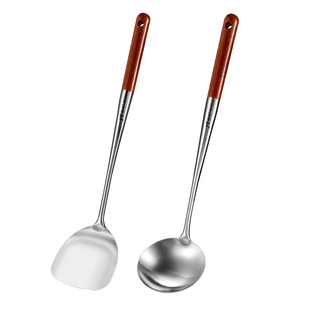 304不锈钢炒勺炒铲锅铲家用长柄汤勺分菜勺厨师专用炒菜勺子铲子