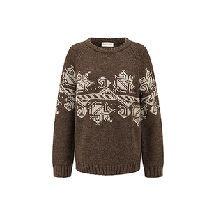 SWAYING/KINT 设计师 25秋冬新品 图腾提花大毛衣 SOLSOL