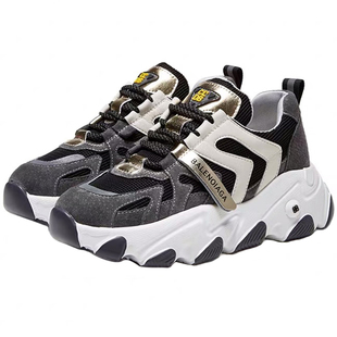 戈美其老爹鞋女鞋2026春秋百搭显脚小厚底增高透气小白鞋断码清仓