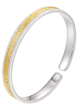 足银999满天星辰唐草纹手镯