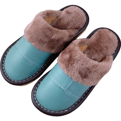 真皮棉拖防滑居家儿童秋冬季亲子