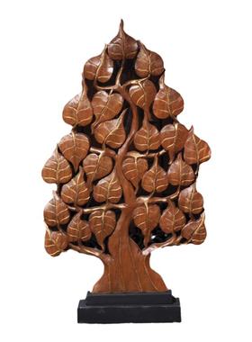 泰国实木雕刻菩提树东南亚风摆件
