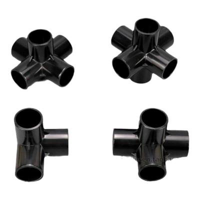 纯黑色PVC立体三通四通五通六通