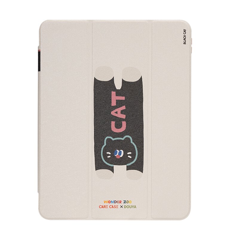 CARECASE趴趴黑粉猫咪iPad保护套