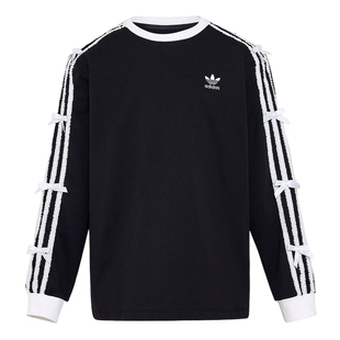 adidas阿迪达斯三叶草经典款棉质T恤2026春女大童长袖上衣 KW1292