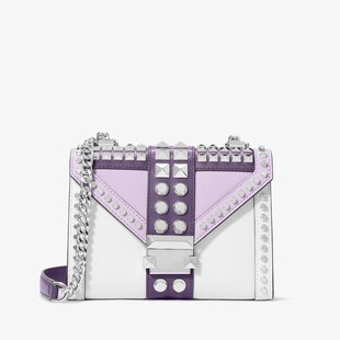 MICENKAI MK Whitney大号铆钉链条信封包单肩斜挎拼色翻盖小方包