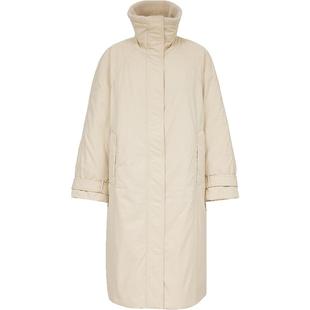 ONLY2025冬季新款休闲茧型保暖针织立领插肩袖过膝中长款羽绒服女