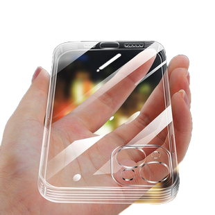 适用苹果17手机壳iphone16Pro Max透明15promax气囊防摔air新款14pro保护套16e男女17pro硅胶全包镜头15四角