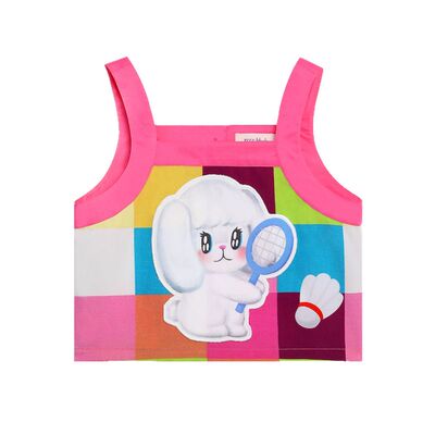 梦想运动会彩格吊带裤裙夏季女童