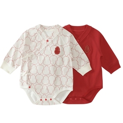 宝宝满月百天衣服春秋纯棉包屁衣