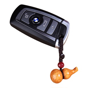 普陀山天然桃木葫芦福禄汽车钥匙扣朱砂挂件手机链随身包挂车挂件