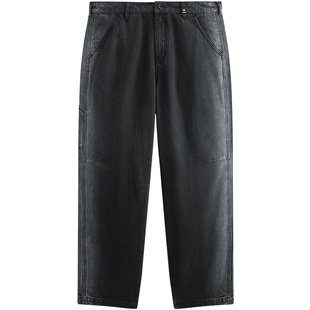 【商场同款】太平鸟男装 2025年秋季新款黑色牛仔裤男B1HAF3134