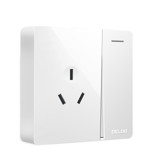 德力西开关插座明装一开三孔插座16A空调明线墙壁插座面板多孔