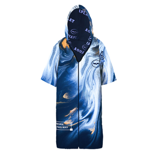 AquaPlay情侣潜水斗篷速干防风浴巾冬季游泳冬训浴袍成人披风毛巾