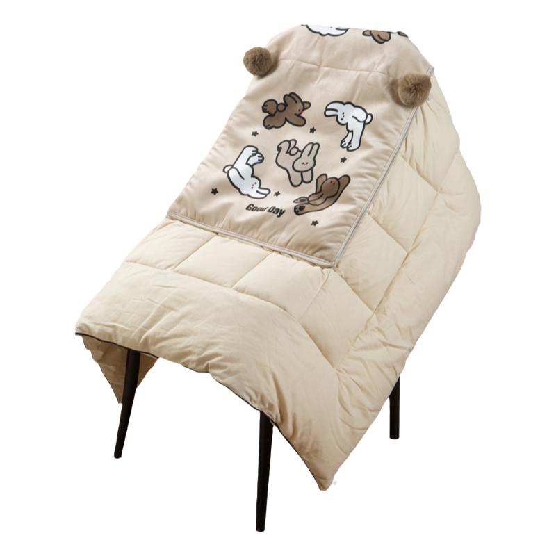 线条小兔抱枕被子两用二合一抱枕毯办公室午睡车载车用加厚靠枕被