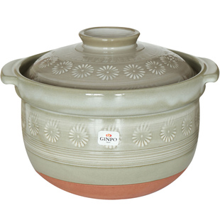 小葵川町屋日本原装进口万古烧花三岛大容量耐热陶土砂锅土锅炖锅