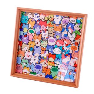 小猫咪异形拼图diy解压手工手绘马克笔上色拼图涂鸦套装生日礼物